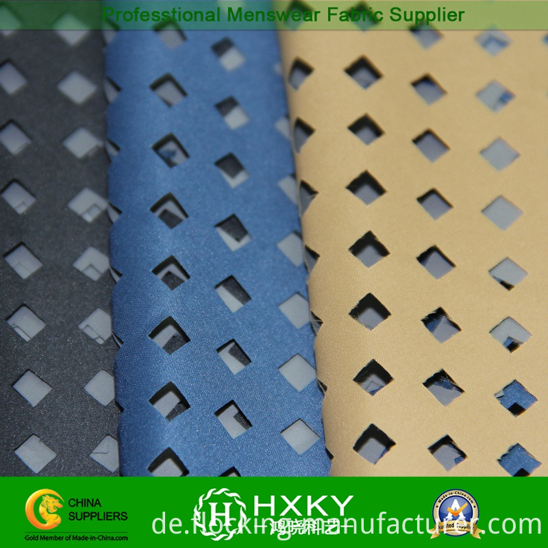 Coated Poly Pongee Fabric with Perforated Design